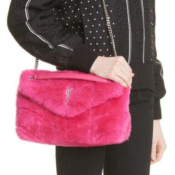 Saint Laurent Shearling LouLou Magenta - Picture 7 of 8